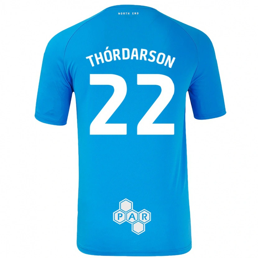 Danxen Donna Maglia Stefán Teitur Thórdarson #22 Azzurro Kit Gara Away 2024/25 Maglietta
