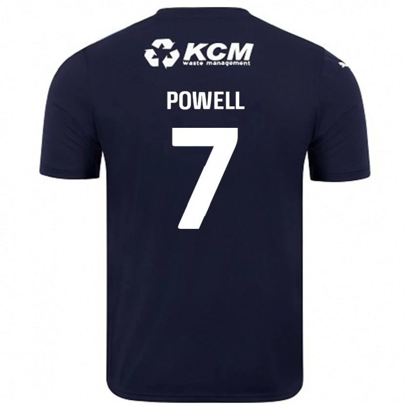 Danxen Donna Maglia Joe Powell #7 Blu Navy Kit Gara Away 2024/25 Maglietta