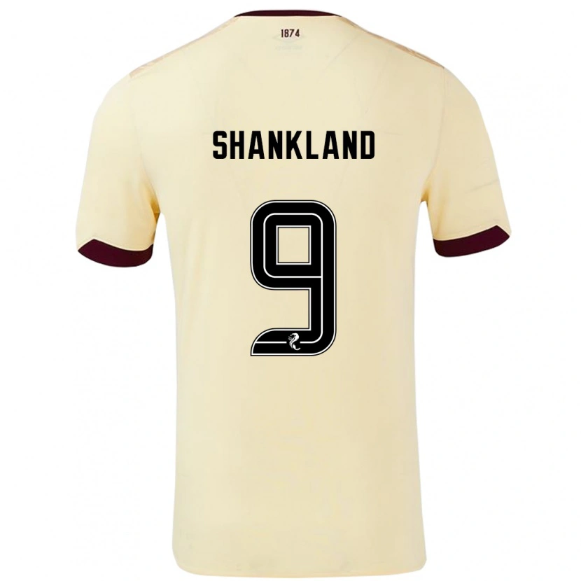 Danxen Donna Maglia Lawrence Shankland #9 Crema Borgogna Kit Gara Away 2024/25 Maglietta