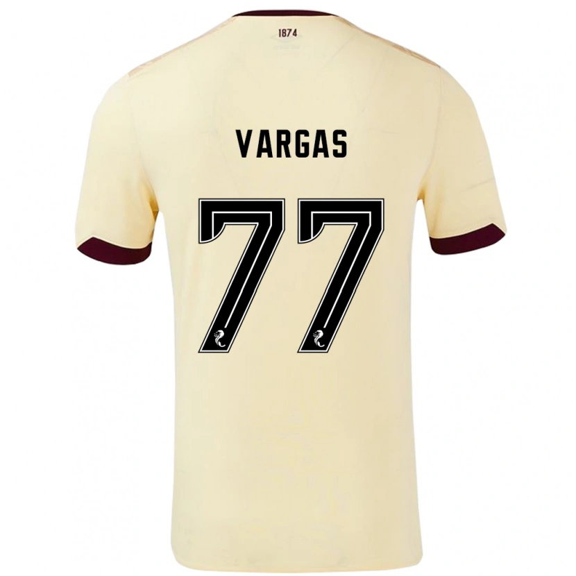 Danxen Donna Maglia Kenneth Vargas #77 Crema Borgogna Kit Gara Away 2024/25 Maglietta