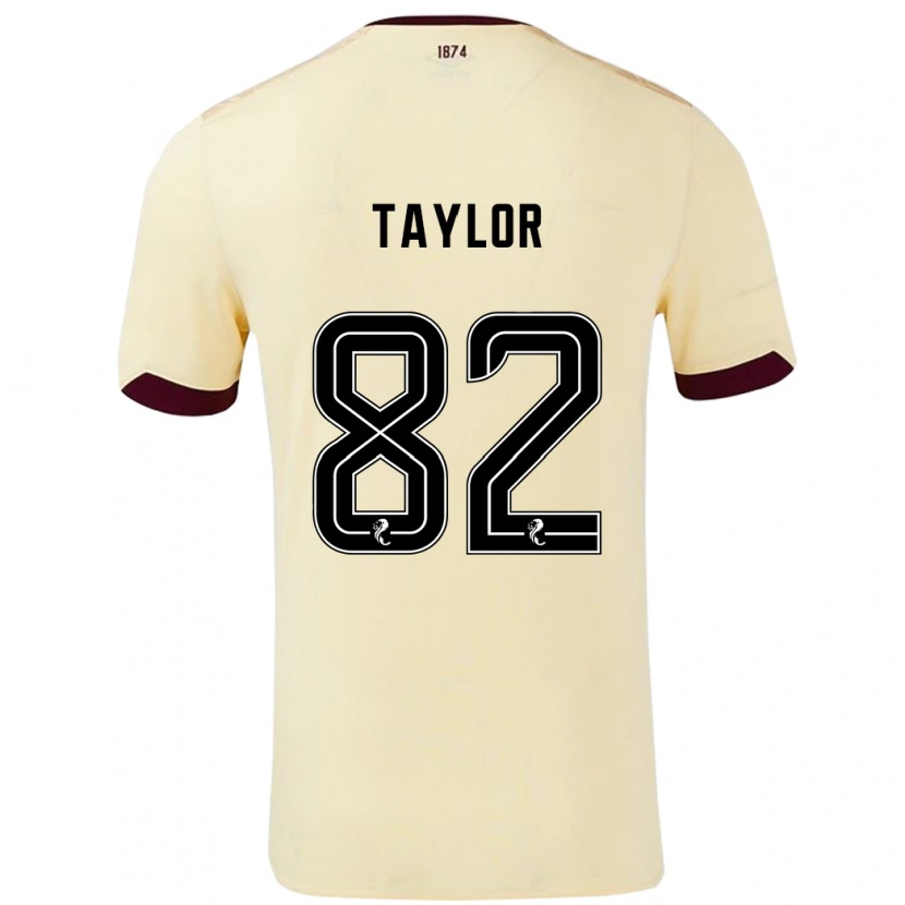 Danxen Donna Maglia Gerald Taylor #82 Crema Borgogna Kit Gara Away 2024/25 Maglietta