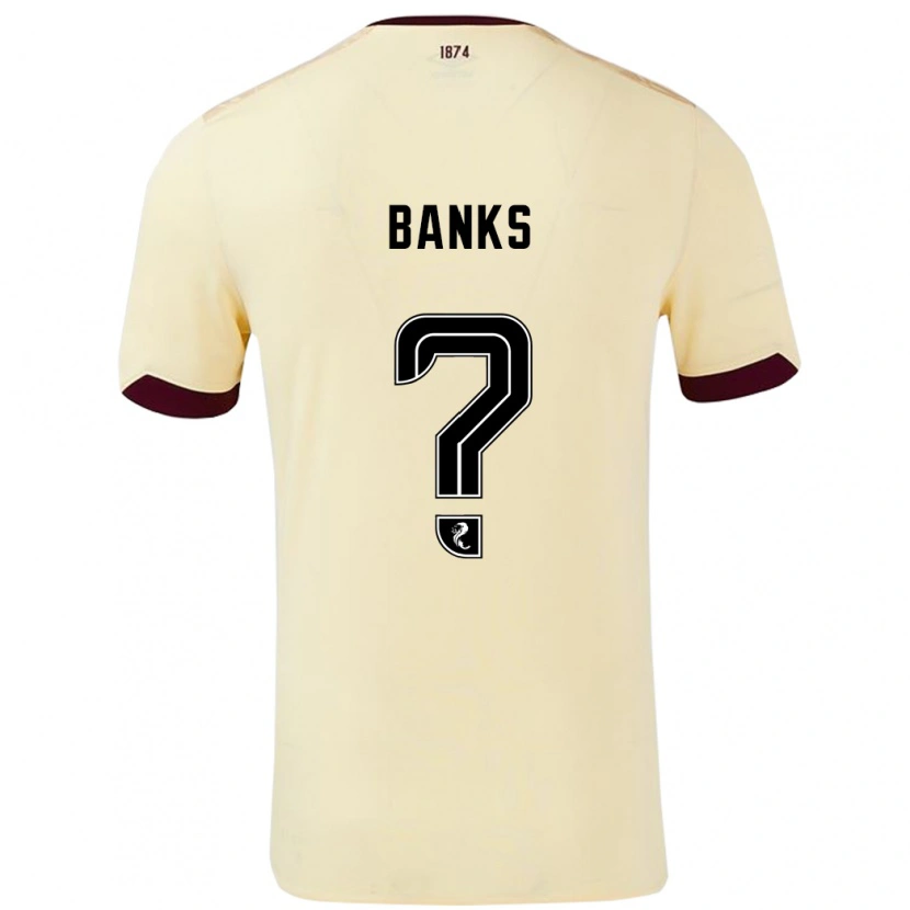 Danxen Donna Maglia Euan Banks #0 Crema Borgogna Kit Gara Away 2024/25 Maglietta