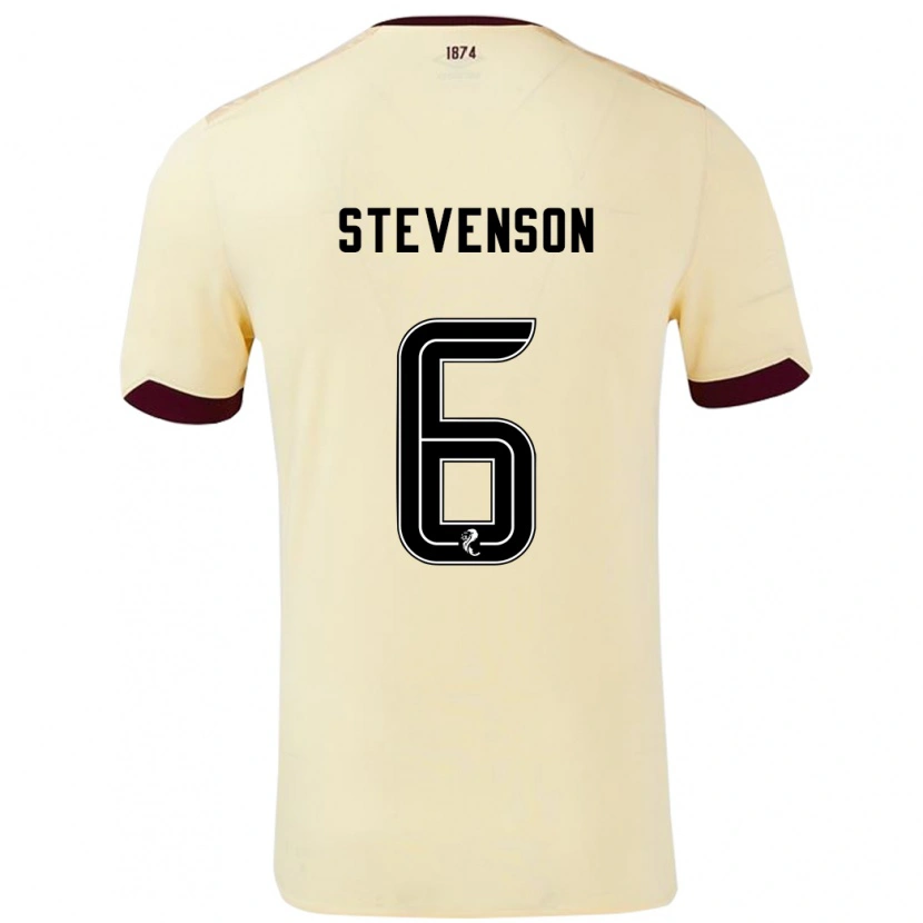 Danxen Donna Maglia Gus Stevenson #6 Crema Borgogna Kit Gara Away 2024/25 Maglietta