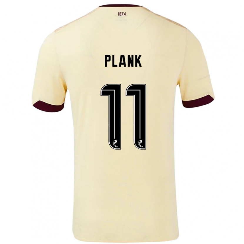 Danxen Donna Maglia Dom Plank #11 Crema Borgogna Kit Gara Away 2024/25 Maglietta