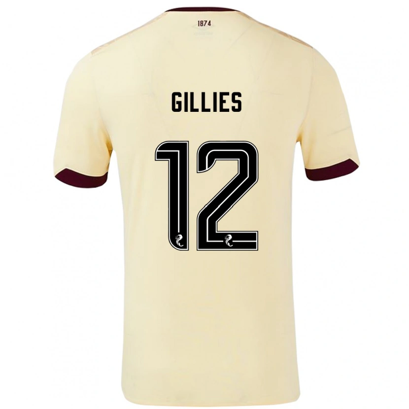 Danxen Donna Maglia Matthew Gillies #12 Crema Borgogna Kit Gara Away 2024/25 Maglietta