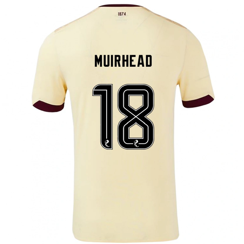 Danxen Donna Maglia Owen Muirhead #18 Crema Borgogna Kit Gara Away 2024/25 Maglietta