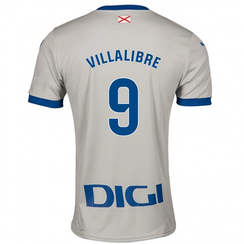 Danxen Donna Maglia Asier Villalibre #9 Grigio Chiaro Kit Gara Away 2024/25 Maglietta