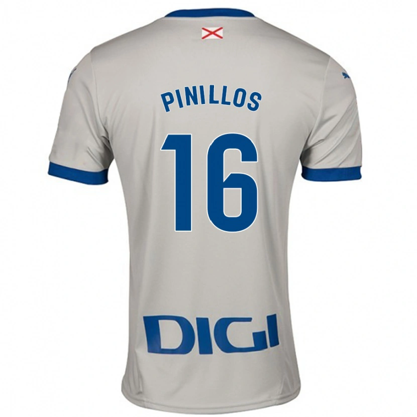 Danxen Donna Maglia Lander Pinillos #16 Grigio Chiaro Kit Gara Away 2024/25 Maglietta