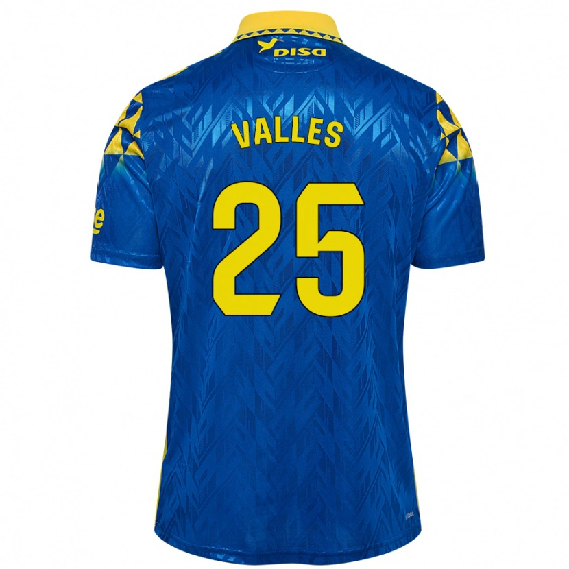 Danxen Donna Maglia Álvaro Valles #25 Blu Giallo Kit Gara Away 2024/25 Maglietta