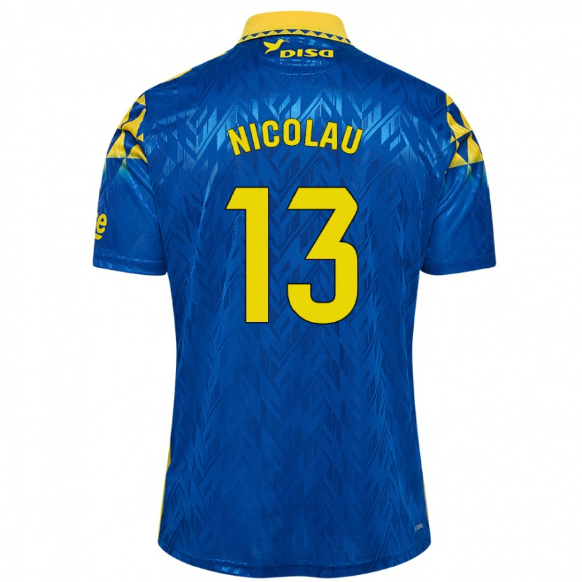 Danxen Donna Maglia Nacho Nicolau #13 Blu Giallo Kit Gara Away 2024/25 Maglietta