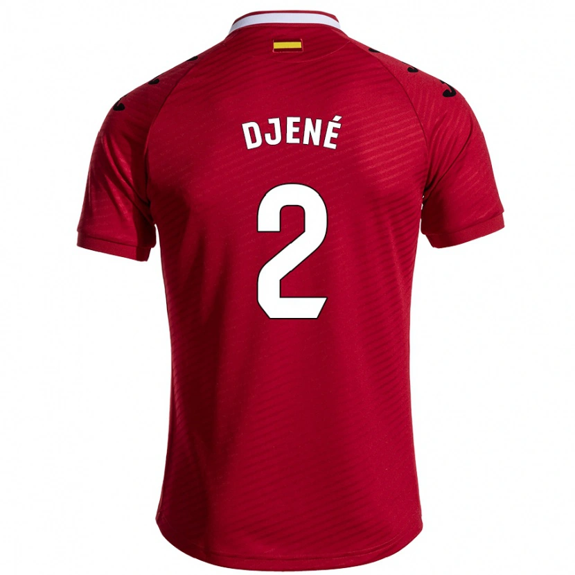 Danxen Donna Maglia Djené #2 Rosso Scuro Kit Gara Away 2024/25 Maglietta
