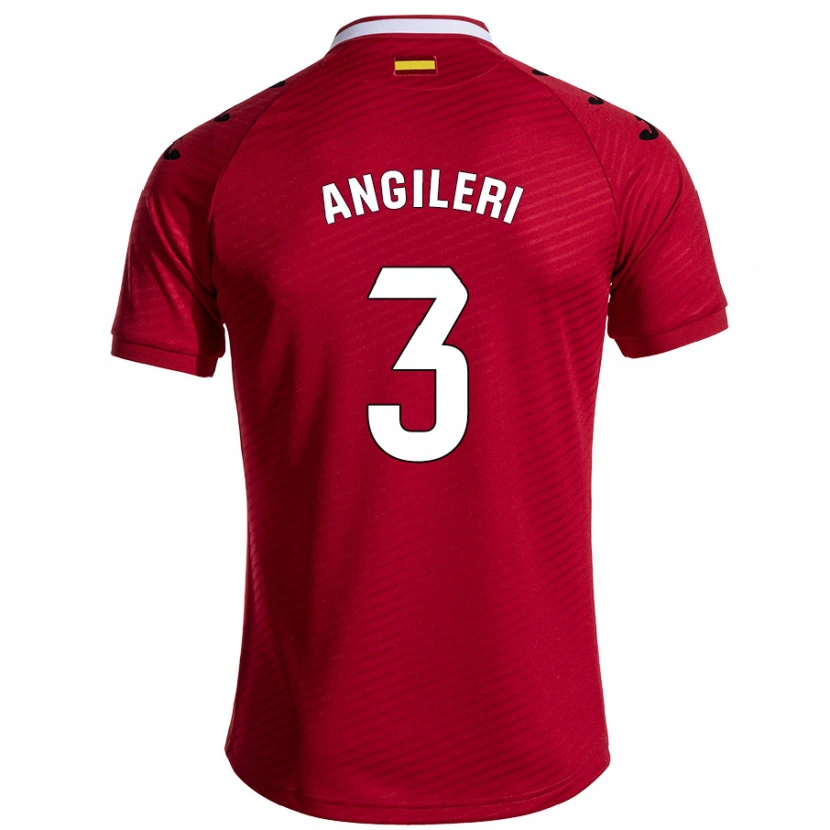 Danxen Donna Maglia Fabrizio Angileri #3 Rosso Scuro Kit Gara Away 2024/25 Maglietta