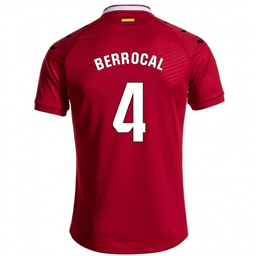 Danxen Donna Maglia Juan Berrocal #4 Rosso Scuro Kit Gara Away 2024/25 Maglietta