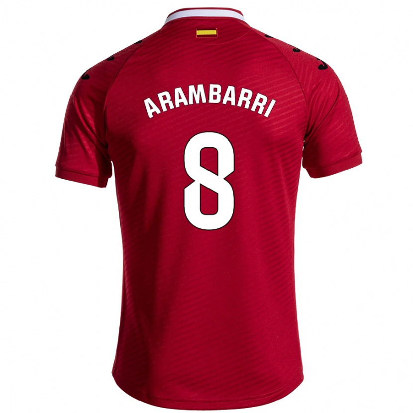 Danxen Donna Maglia Mauro Arambarri #8 Rosso Scuro Kit Gara Away 2024/25 Maglietta