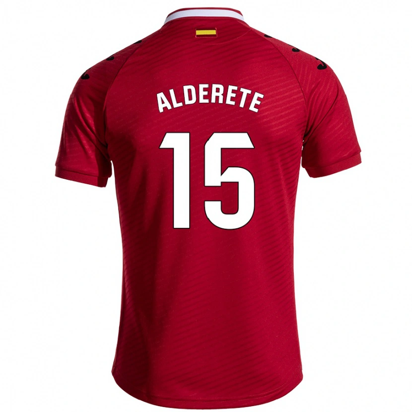 Danxen Donna Maglia Omar Alderete #15 Rosso Scuro Kit Gara Away 2024/25 Maglietta