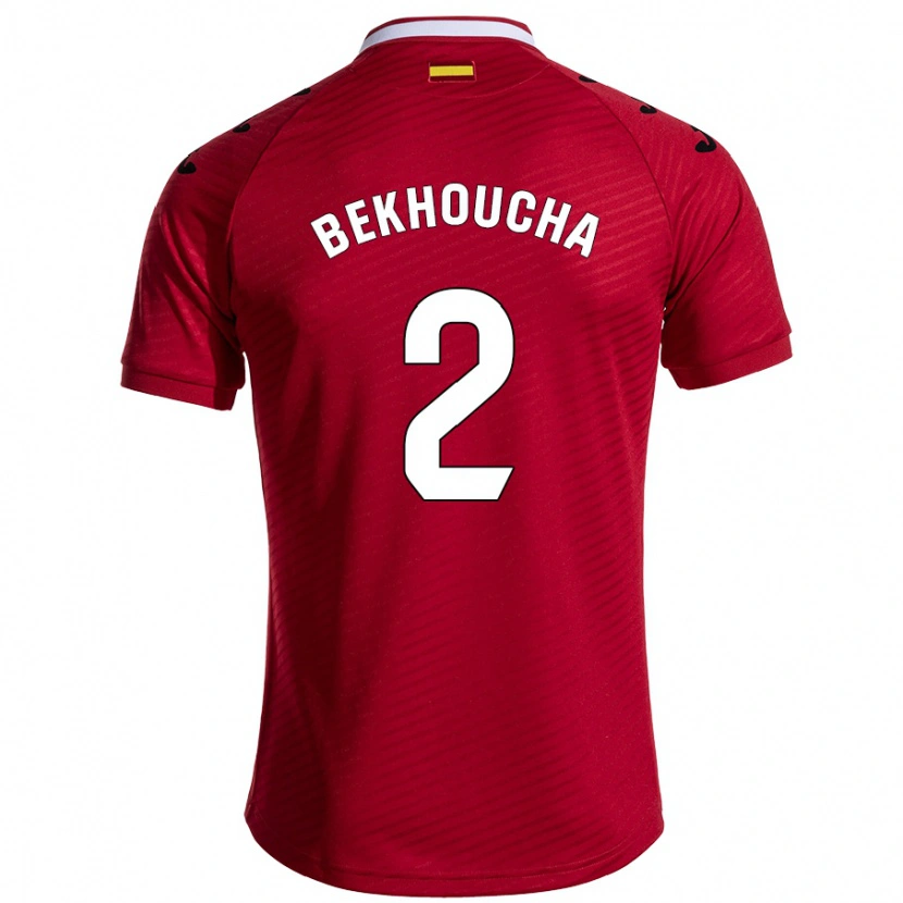 Danxen Donna Maglia Ismael Bekhoucha #2 Rosso Scuro Kit Gara Away 2024/25 Maglietta