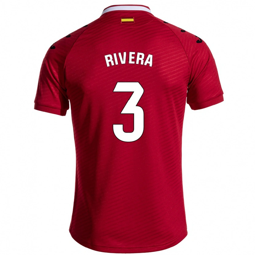 Danxen Donna Maglia Gorka Rivera #3 Rosso Scuro Kit Gara Away 2024/25 Maglietta