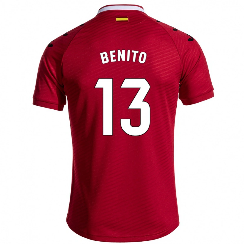 Danxen Donna Maglia Jorge Benito #13 Rosso Scuro Kit Gara Away 2024/25 Maglietta