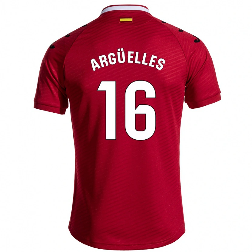 Danxen Donna Maglia David Argüelles #16 Rosso Scuro Kit Gara Away 2024/25 Maglietta
