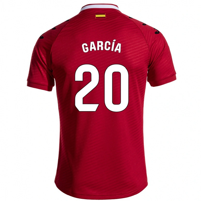 Danxen Donna Maglia Álex García #20 Rosso Scuro Kit Gara Away 2024/25 Maglietta
