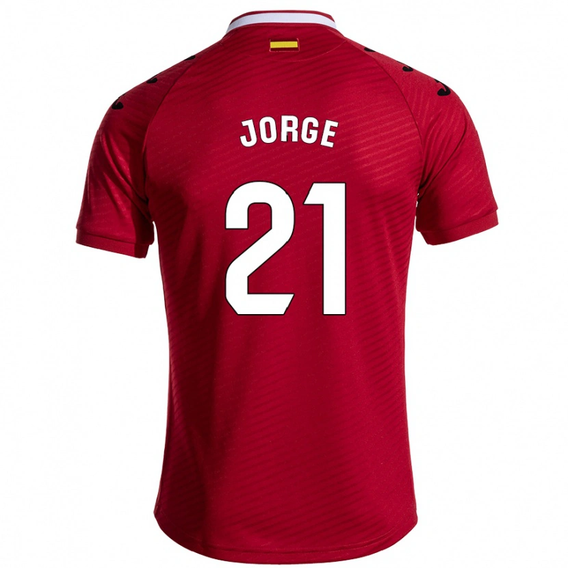 Danxen Donna Maglia Jeremy Jorge #21 Rosso Scuro Kit Gara Away 2024/25 Maglietta