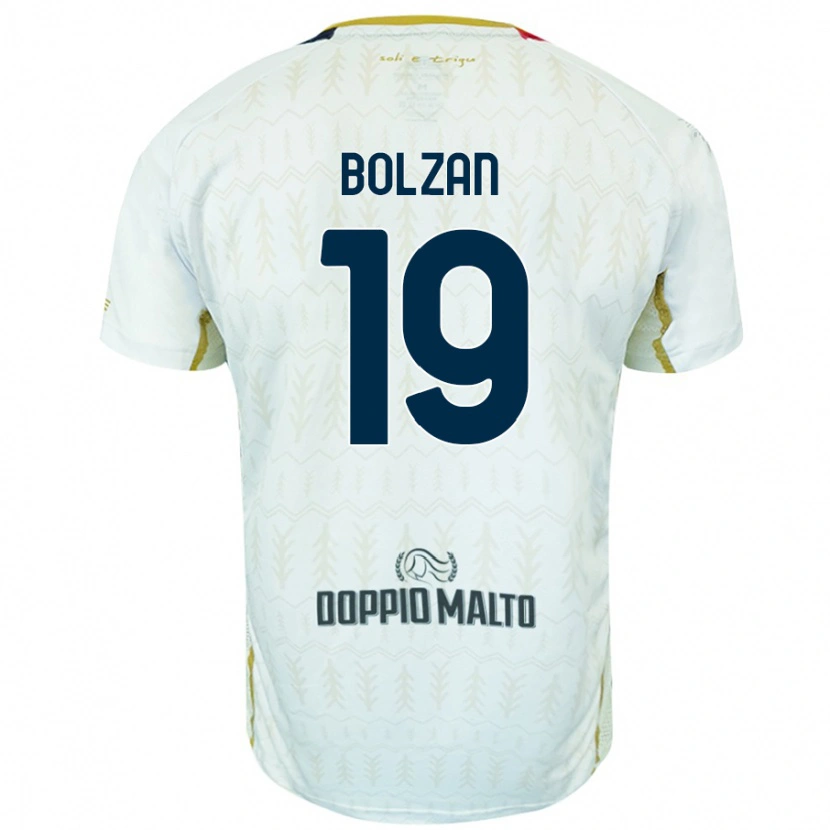 Danxen Donna Maglia Alessandro Bolzan #19 Bianco Kit Gara Away 2024/25 Maglietta