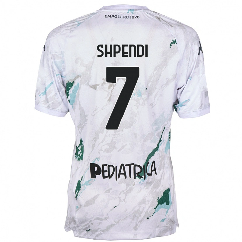 Danxen Donna Maglia Stiven Shpendi #7 Grigio Kit Gara Away 2024/25 Maglietta