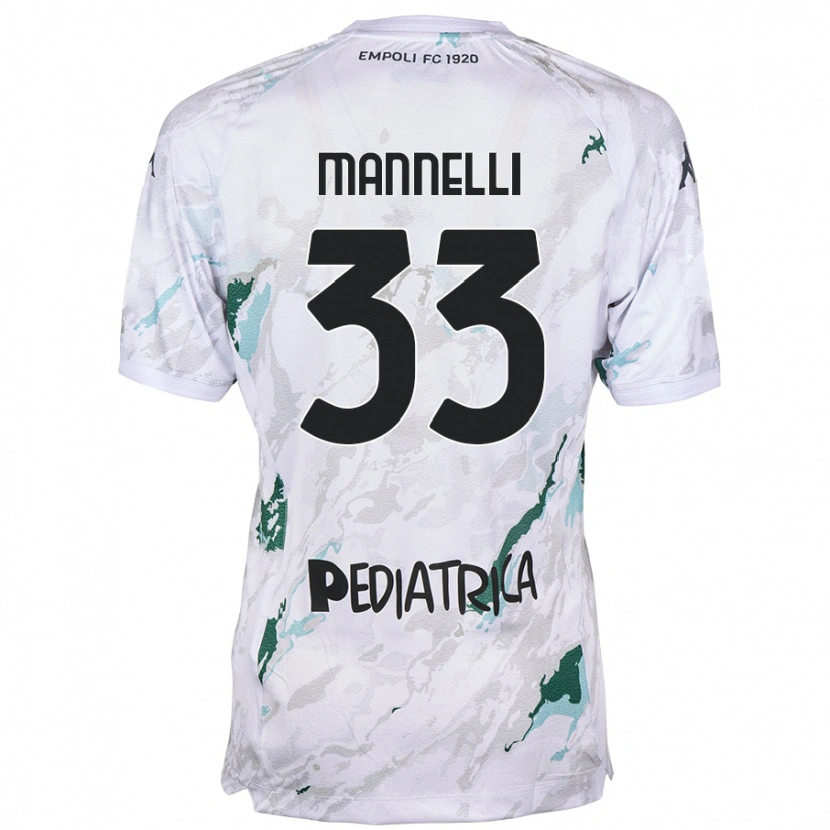 Danxen Donna Maglia Matteo Mannelli #33 Grigio Kit Gara Away 2024/25 Maglietta