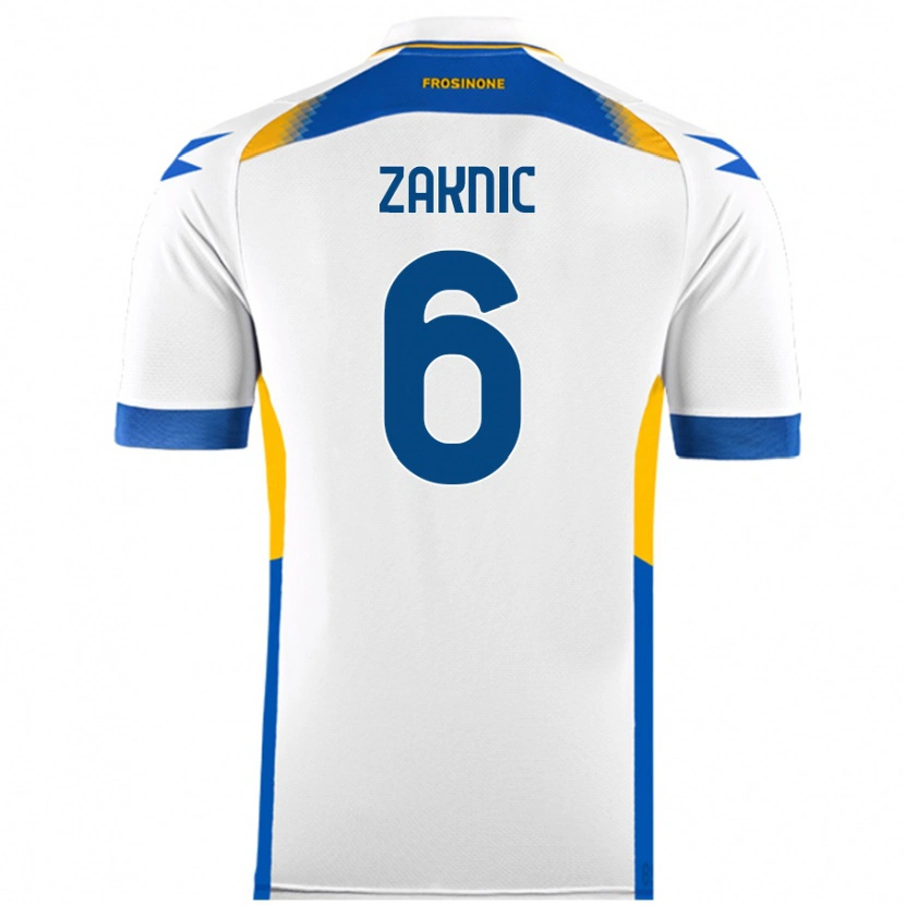 Danxen Donna Maglia Lazar Zaknic #6 Bianco Kit Gara Away 2024/25 Maglietta