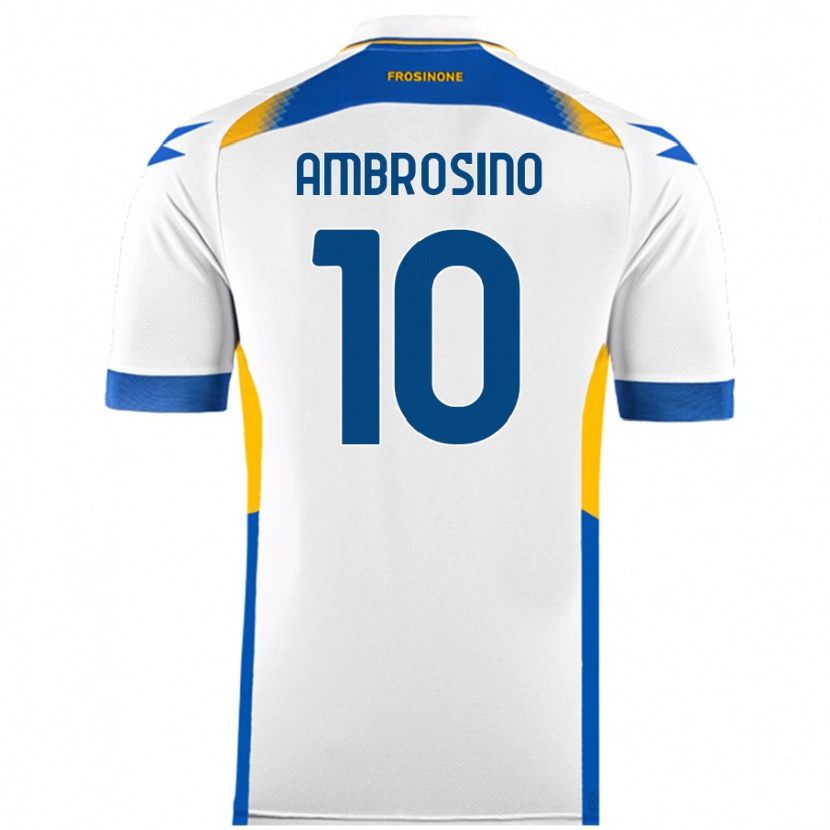 Danxen Donna Maglia Giuseppe Ambrosino #10 Bianco Kit Gara Away 2024/25 Maglietta