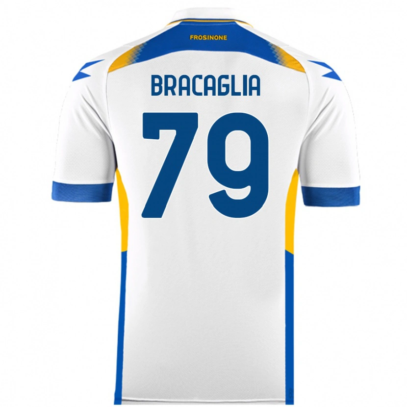 Danxen Donna Maglia Gabriele Bracaglia #79 Bianco Kit Gara Away 2024/25 Maglietta
