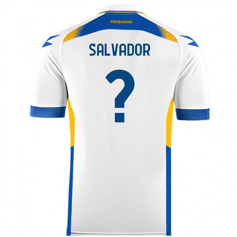 Danxen Donna Maglia Edoardo Salvador #0 Bianco Kit Gara Away 2024/25 Maglietta