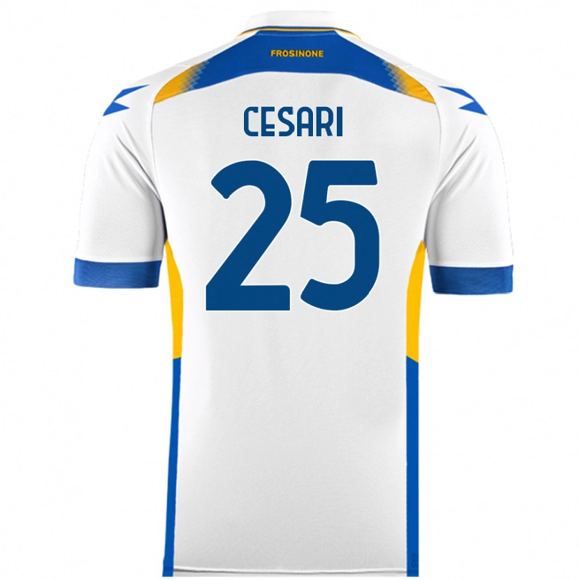 Danxen Donna Maglia Nicolò Cesari #25 Bianco Kit Gara Away 2024/25 Maglietta