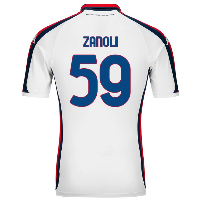 Danxen Donna Maglia Alessandro Zanoli #59 Bianco Kit Gara Away 2024/25 Maglietta