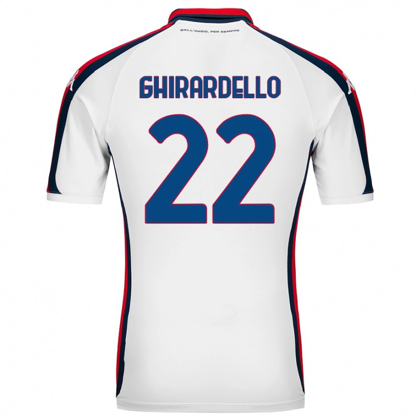 Danxen Donna Maglia Tommaso Ghirardello #22 Bianco Kit Gara Away 2024/25 Maglietta