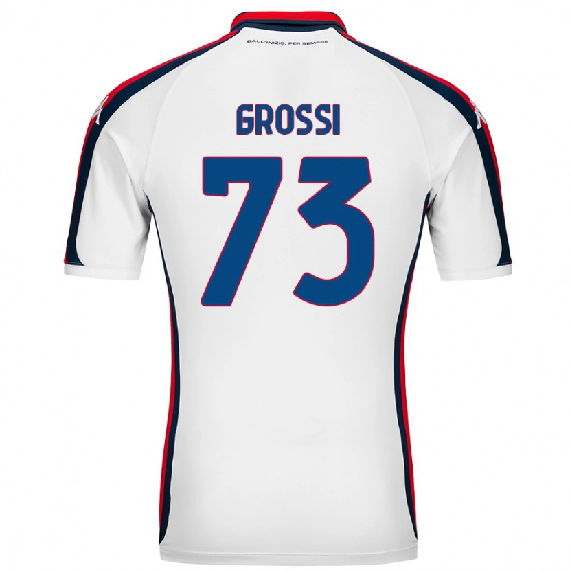 Danxen Donna Maglia Jacopo Grossi #73 Bianco Kit Gara Away 2024/25 Maglietta