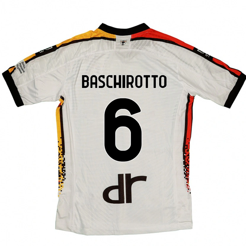 Danxen Donna Maglia Federico Baschirotto #6 Bianco Nero Kit Gara Away 2024/25 Maglietta