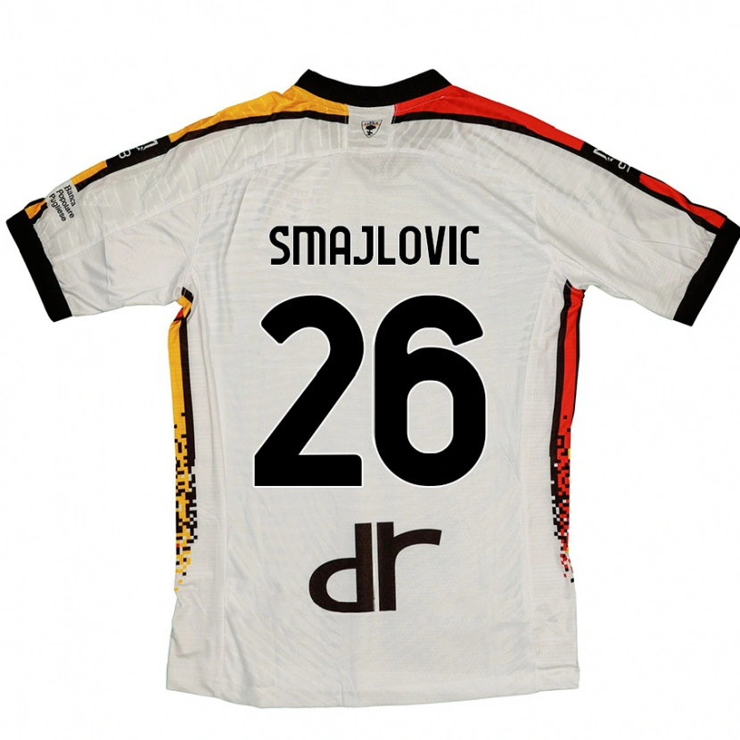 Danxen Donna Maglia Zinedin Smajlovic #26 Bianco Nero Kit Gara Away 2024/25 Maglietta