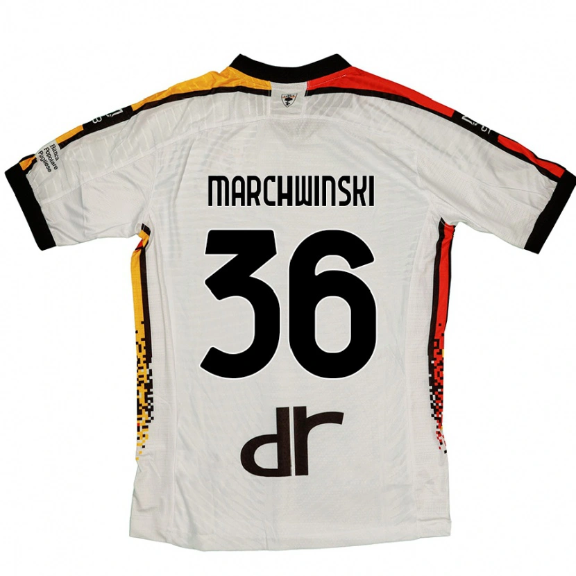 Danxen Donna Maglia Filip Marchwinski #36 Bianco Nero Kit Gara Away 2024/25 Maglietta