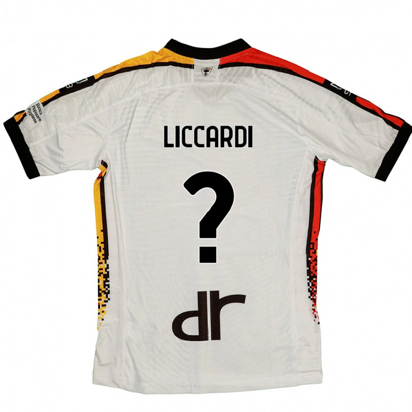 Danxen Donna Maglia Thomas Liccardi #0 Bianco Nero Kit Gara Away 2024/25 Maglietta