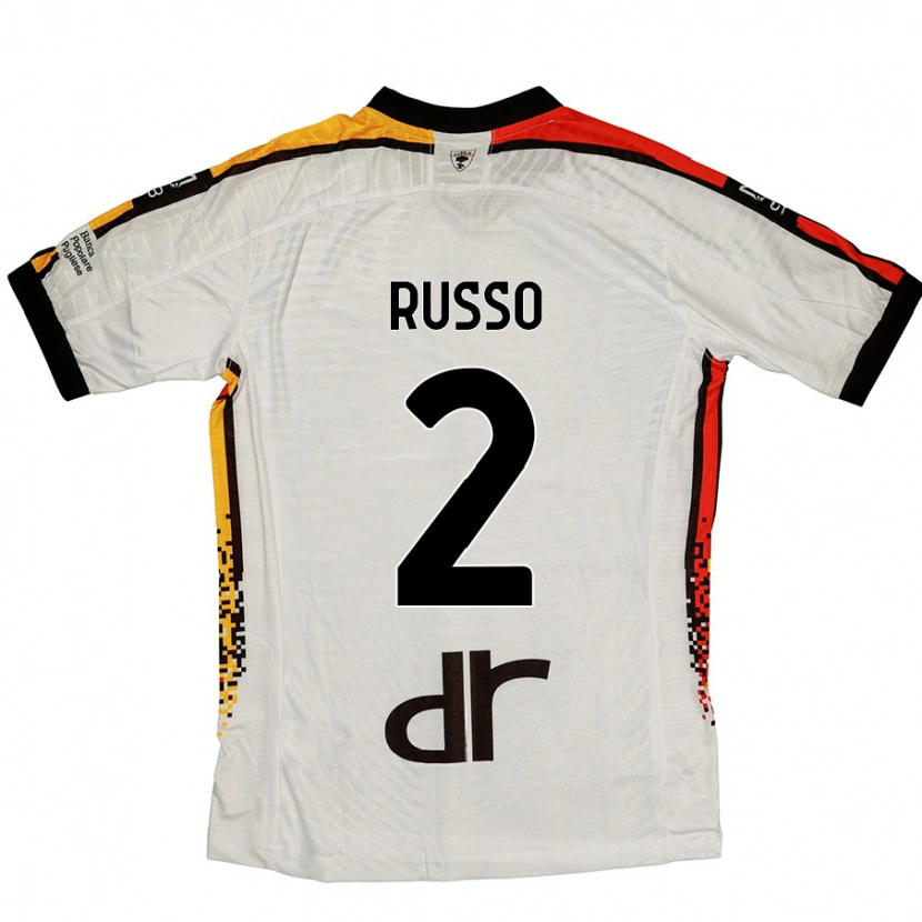 Danxen Donna Maglia Luca Russo #2 Bianco Nero Kit Gara Away 2024/25 Maglietta