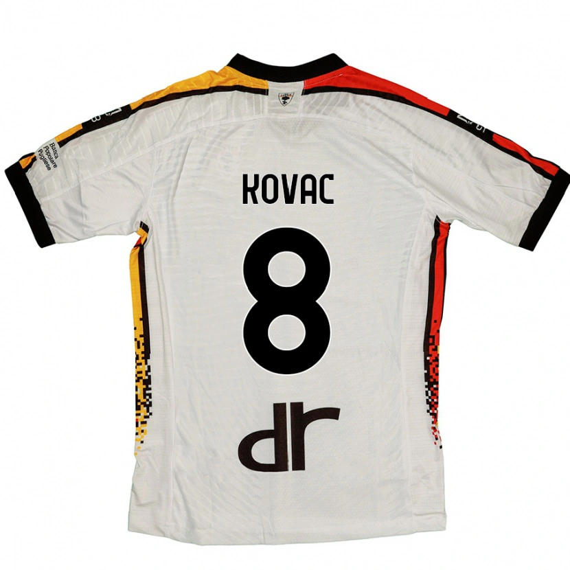 Danxen Donna Maglia Niko Kovac #8 Bianco Nero Kit Gara Away 2024/25 Maglietta