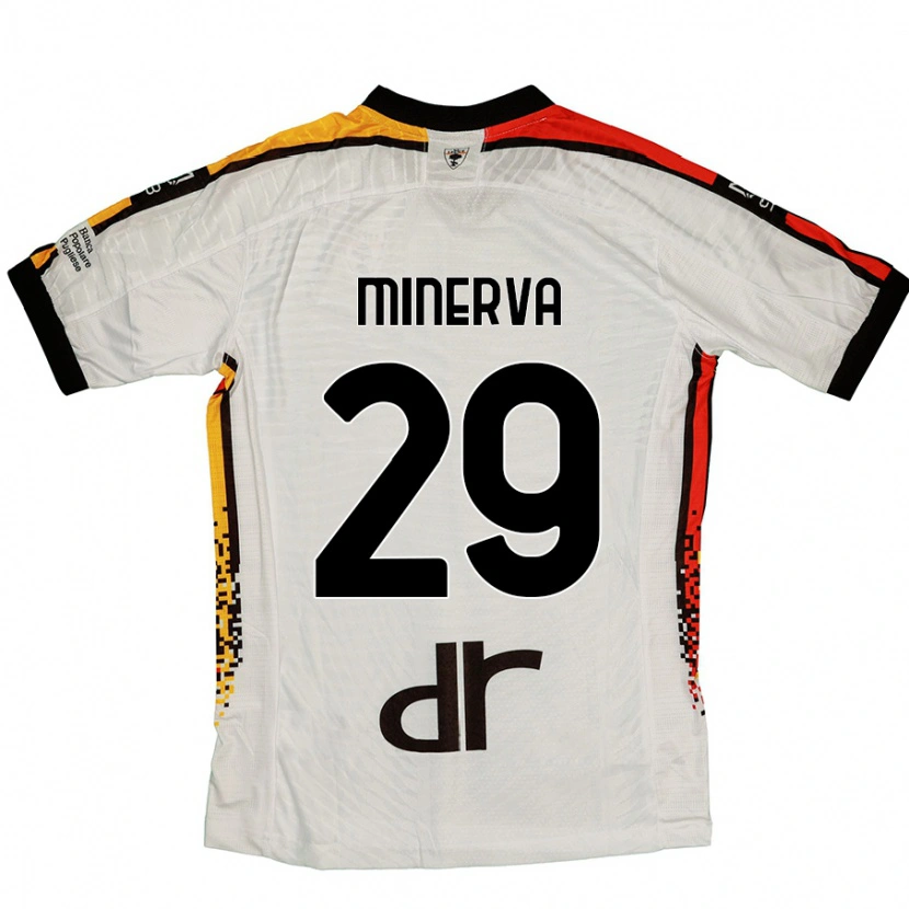 Danxen Donna Maglia Francesco Minerva #29 Bianco Nero Kit Gara Away 2024/25 Maglietta
