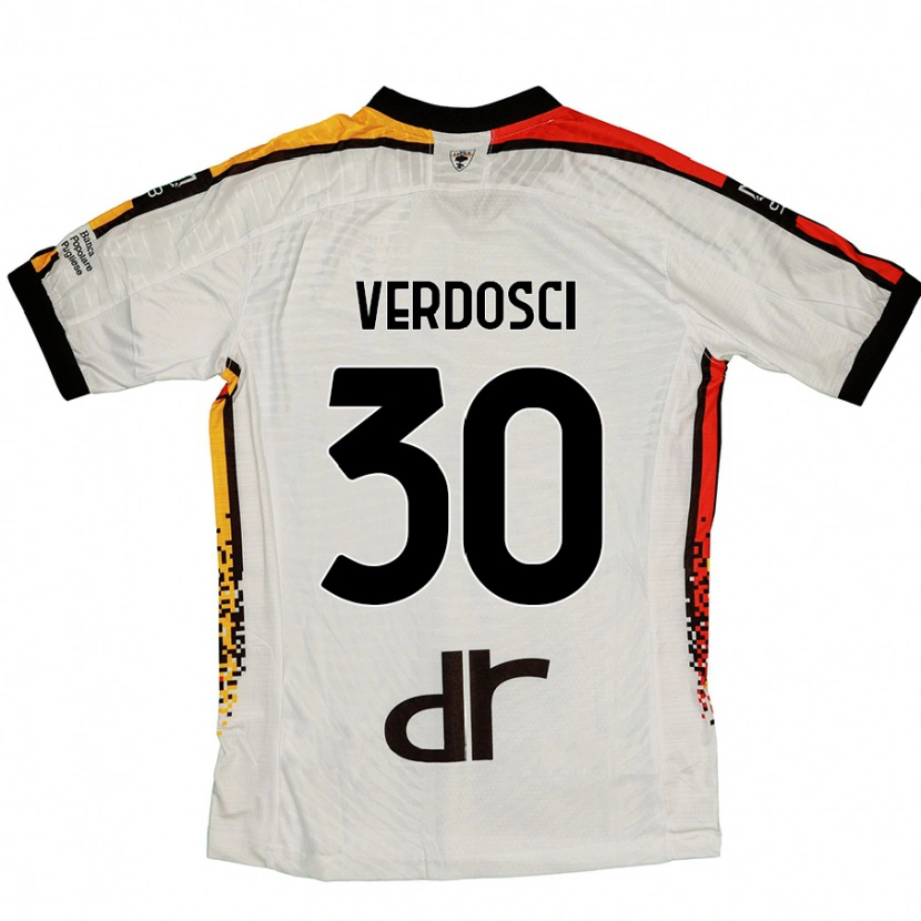 Danxen Donna Maglia Simone Verdosci #30 Bianco Nero Kit Gara Away 2024/25 Maglietta