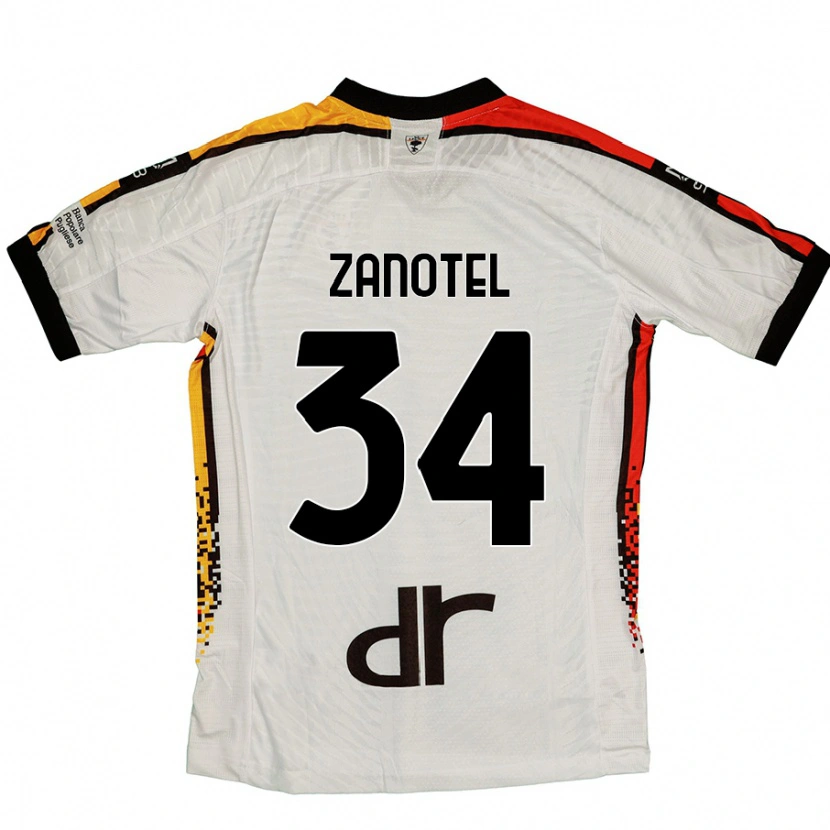 Danxen Donna Maglia Giovanni Zanotel #34 Bianco Nero Kit Gara Away 2024/25 Maglietta