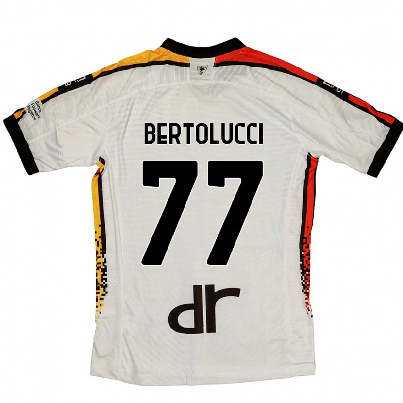 Danxen Donna Maglia Sandro Bertolucci #77 Bianco Nero Kit Gara Away 2024/25 Maglietta