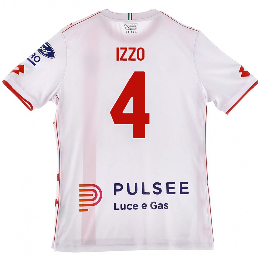 Danxen Donna Maglia Armando Izzo #4 Bianco Rosso Kit Gara Away 2024/25 Maglietta
