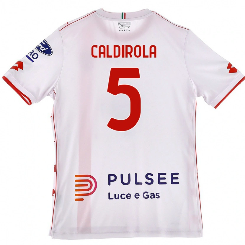 Danxen Donna Maglia Luca Caldirola #5 Bianco Rosso Kit Gara Away 2024/25 Maglietta