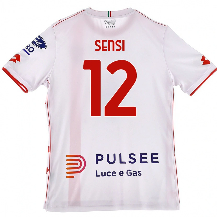 Danxen Donna Maglia Stefano Sensi #12 Bianco Rosso Kit Gara Away 2024/25 Maglietta