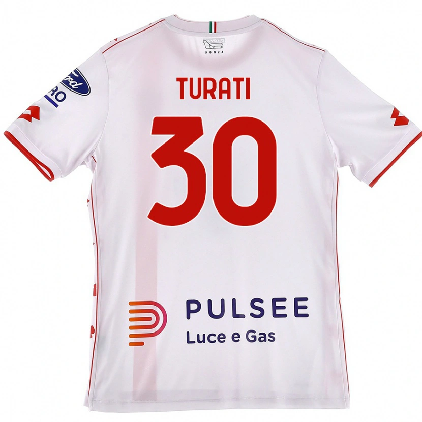Danxen Donna Maglia Stefano Turati #30 Bianco Rosso Kit Gara Away 2024/25 Maglietta